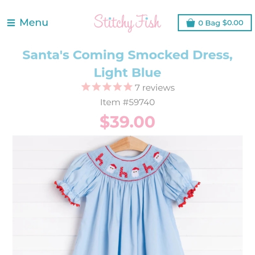 Stitchy Fish Boutique 🎀🌲Babygirl Christmas dress